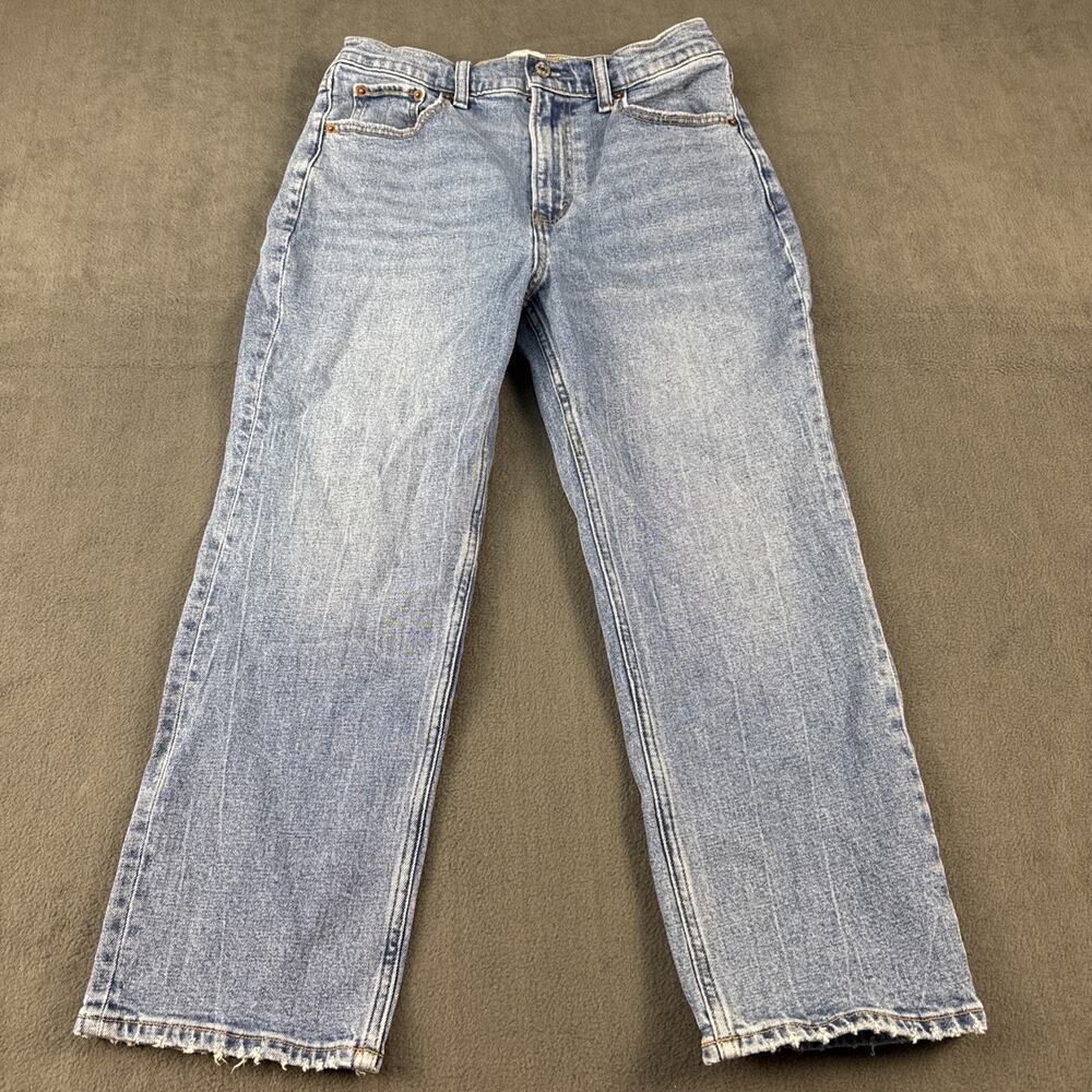Abercrombie & Fitch Blue The Ankle Straight Ultra High Rise 28/6